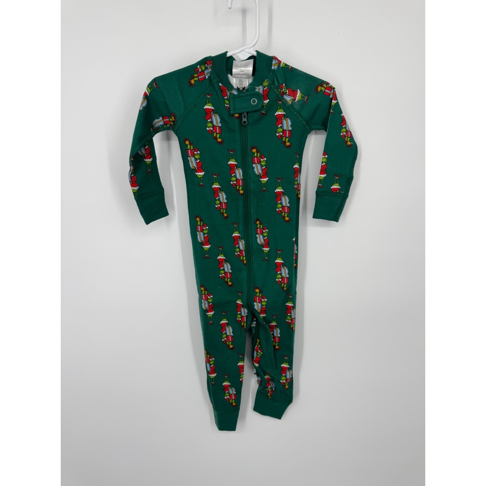 Nwot Hanna Anderson Dr. Seuss Grinch Flannel Pj One-Piece Kids 18-24 Month Green